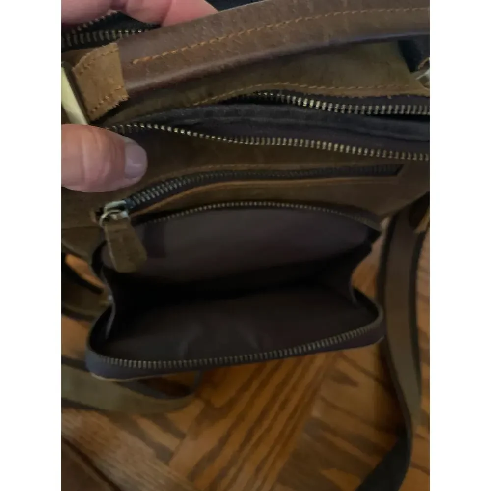 Jack&Chris Leather Messenger Bag for Men Man Purse Crossbody Bag
